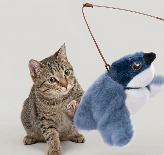 Flapping Bird Cat Toy – Interactive Feather Wand